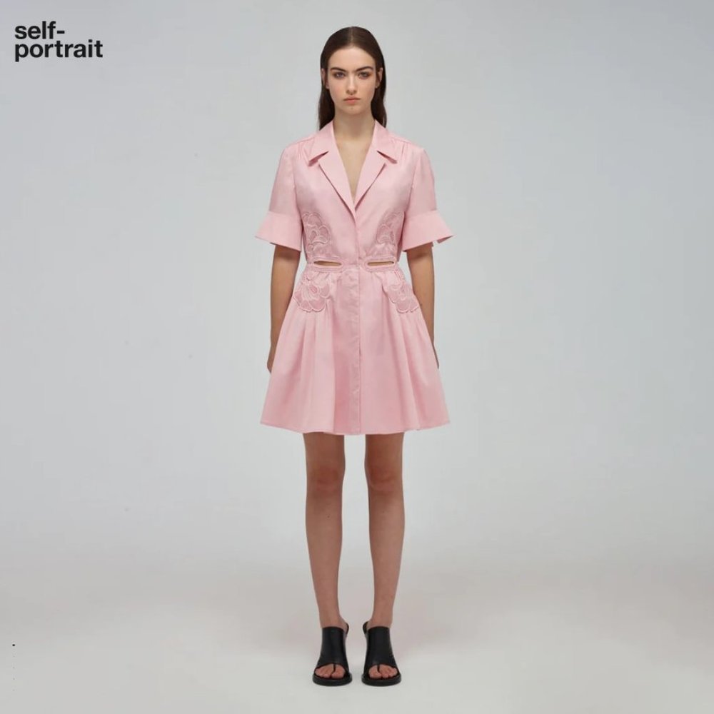 Pink Organic Cotton Cut Out Mini Dress